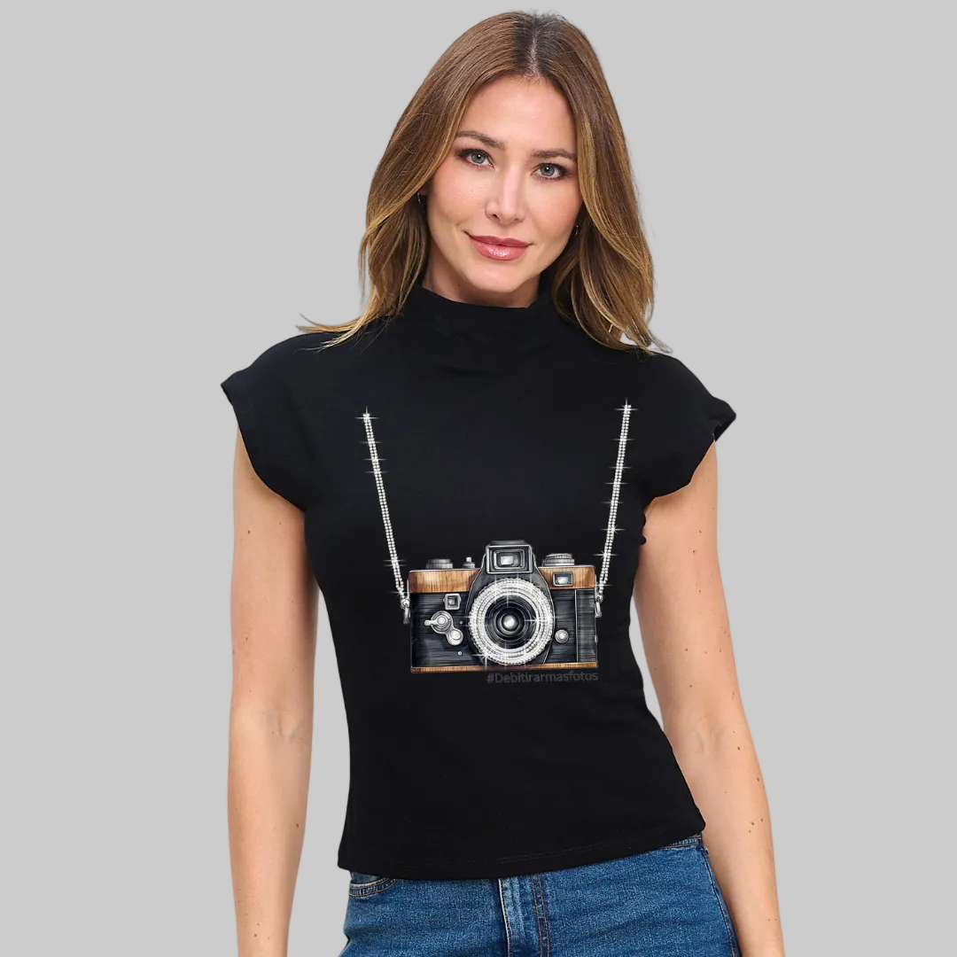 Turtle Neck Camera Top -New