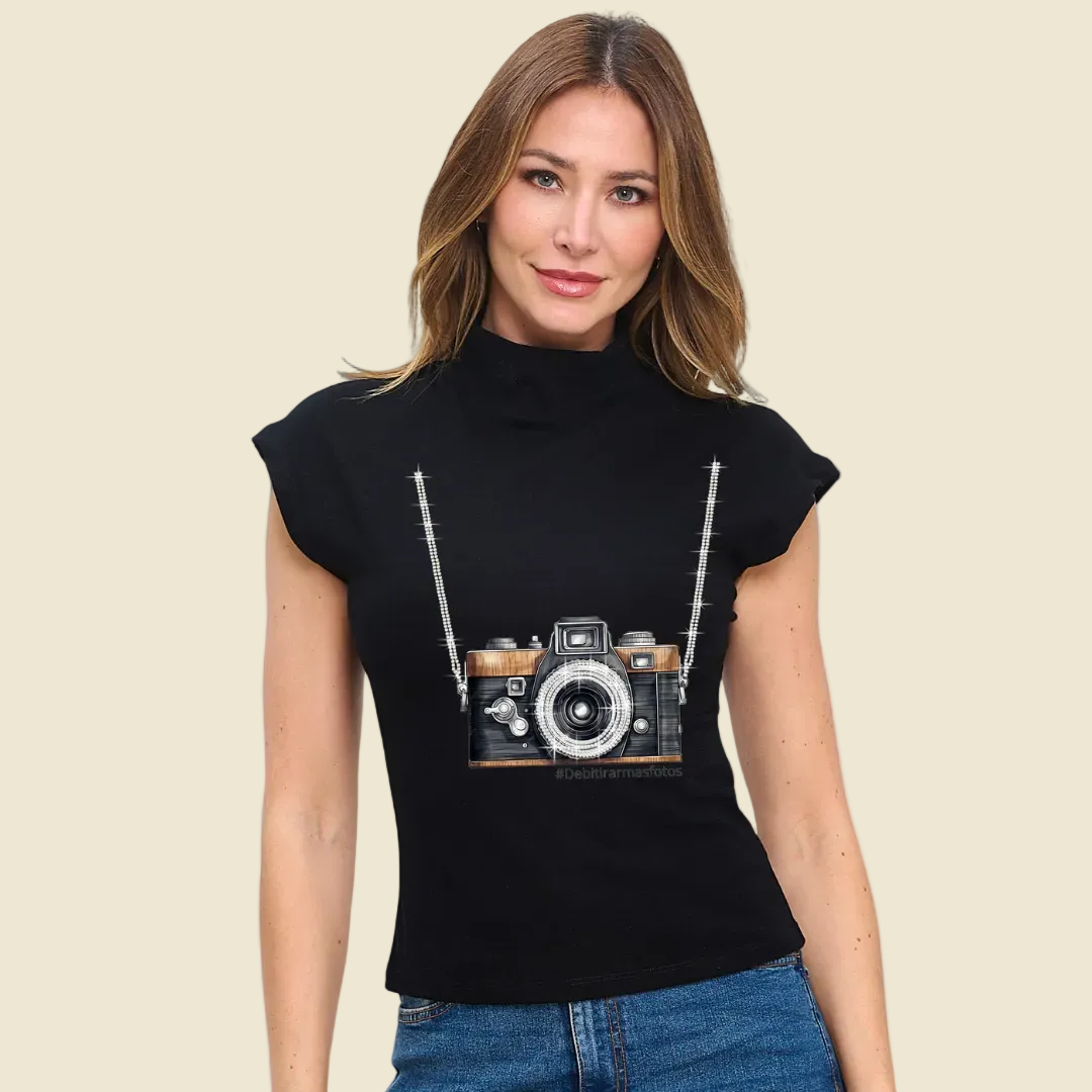 Turtle Neck Camera Top -New