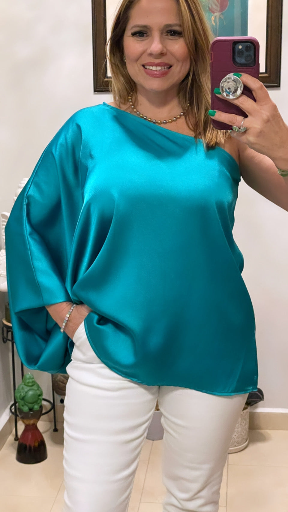 Metallic Teal Top