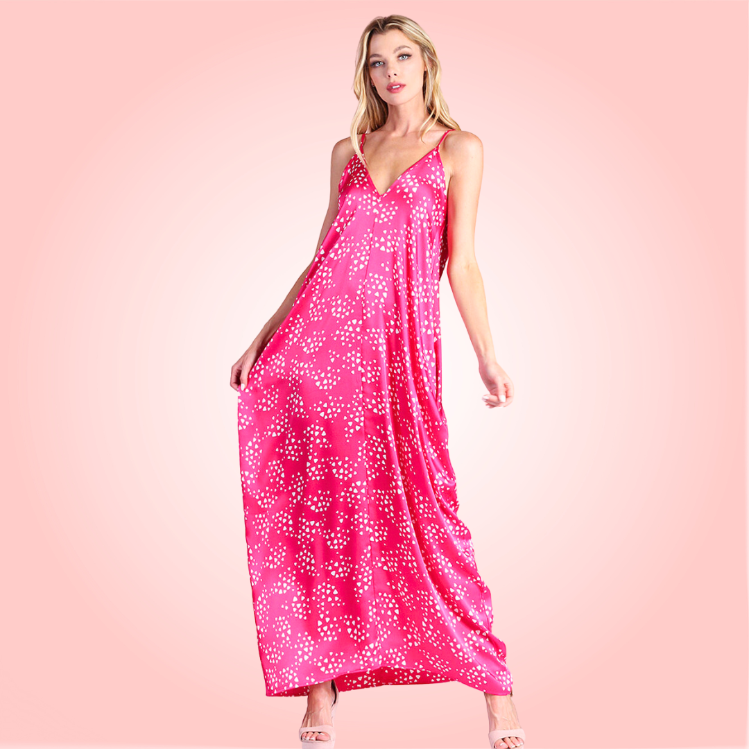 Raspberry Satin Dress
