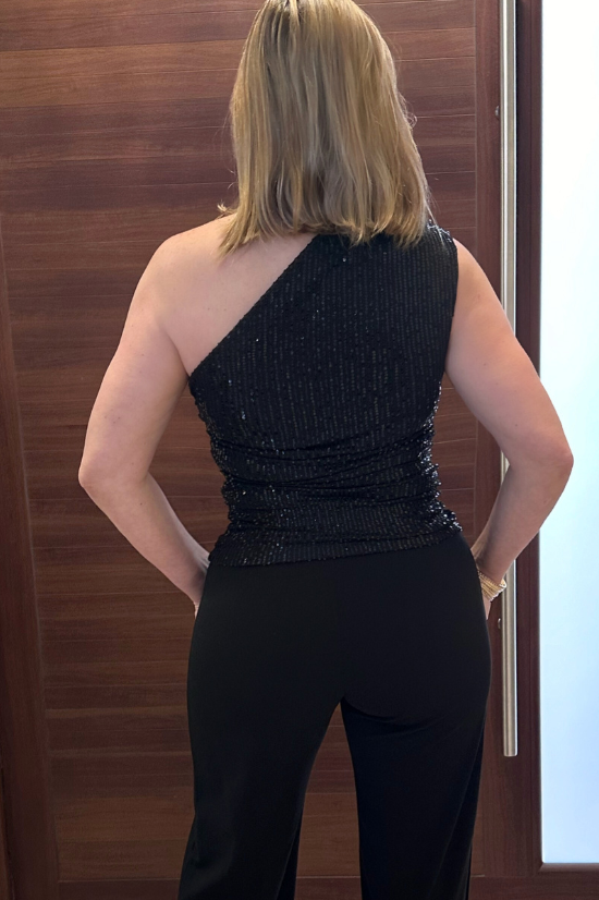 One Shoulder Sequin Top