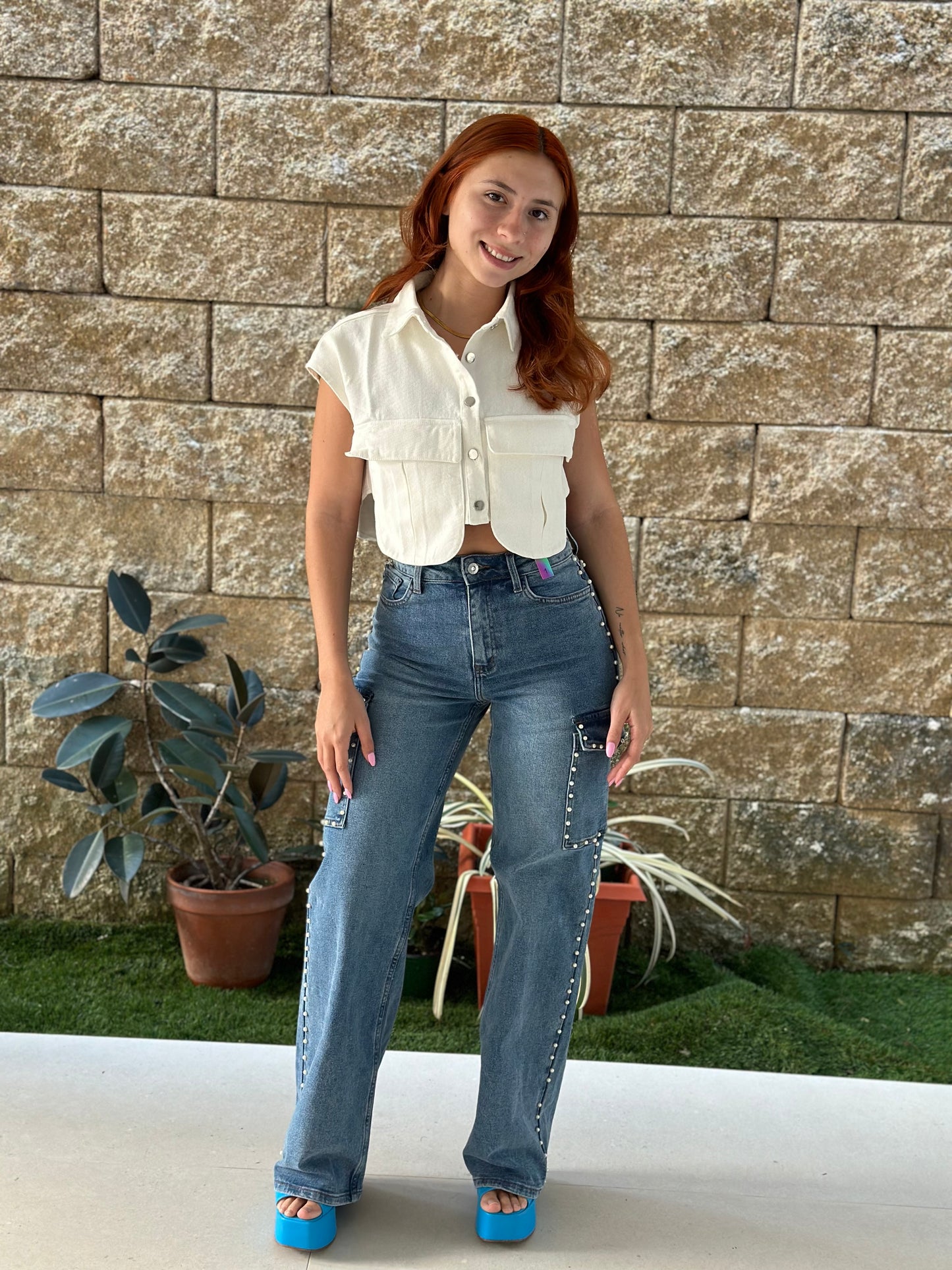 Medium Stone Pearl Jeans