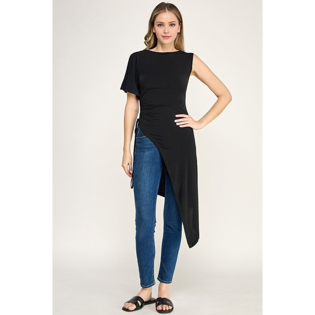 Asymmetrical Solid Tunic