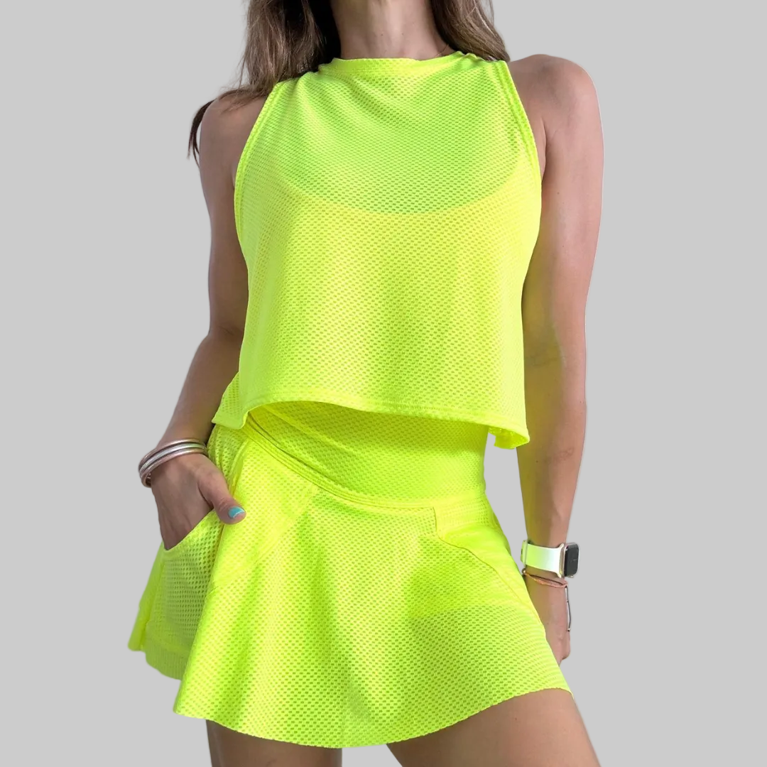 Neon Netted Ruffle Skirt