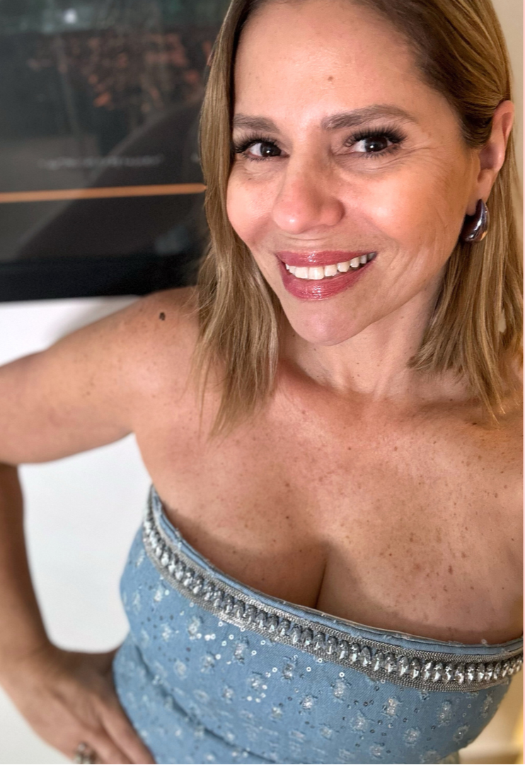 Denim Rhinestones Off Shoulder Dress