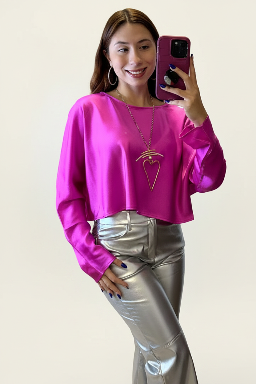 Silver Faux Leather Pants