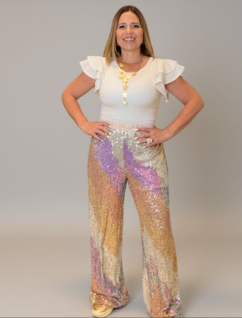 Shiny Sequin Pants