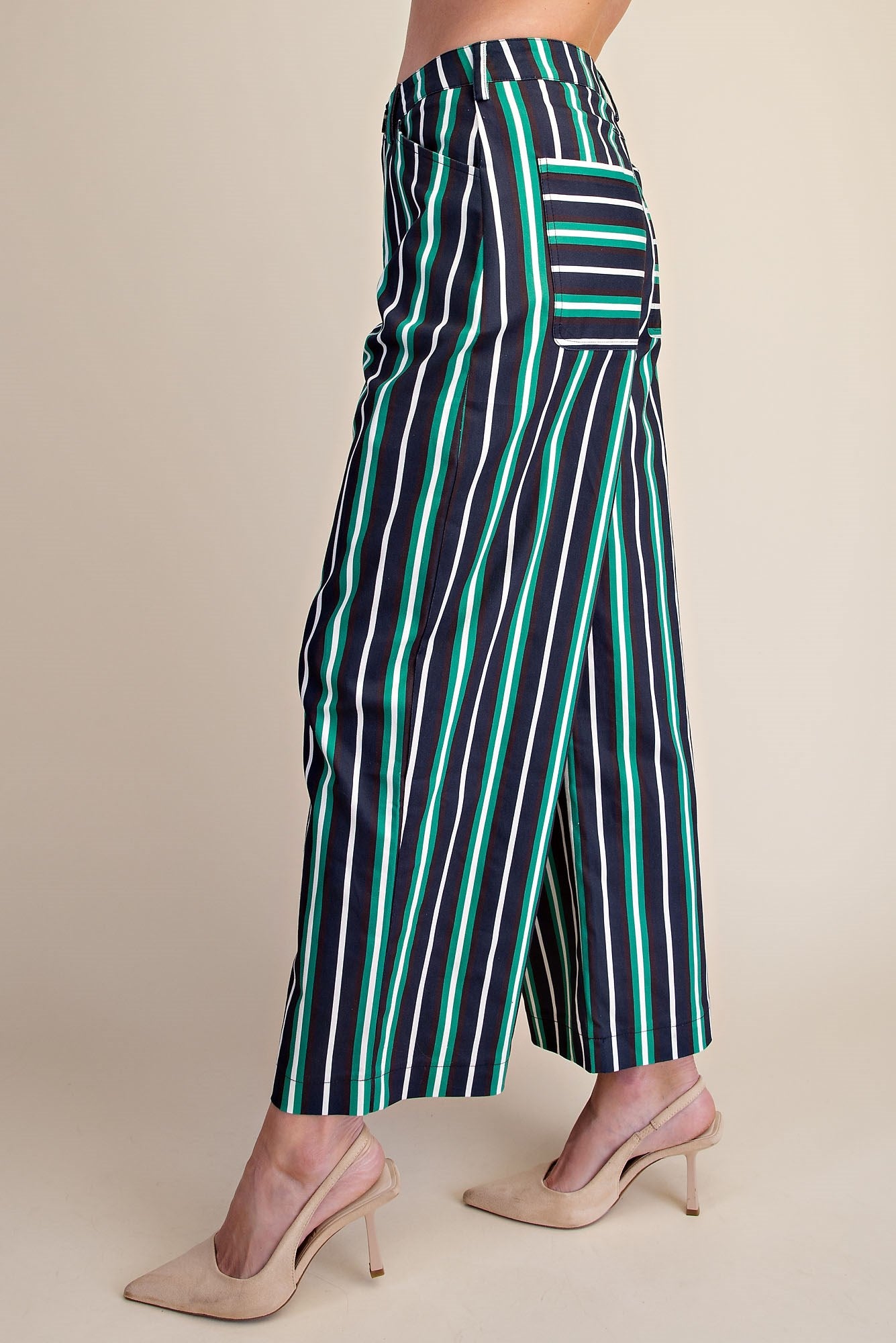 Barrel Leg Stripe Pants