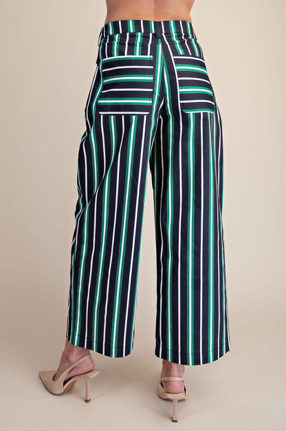 Barrel Leg Stripe Pants