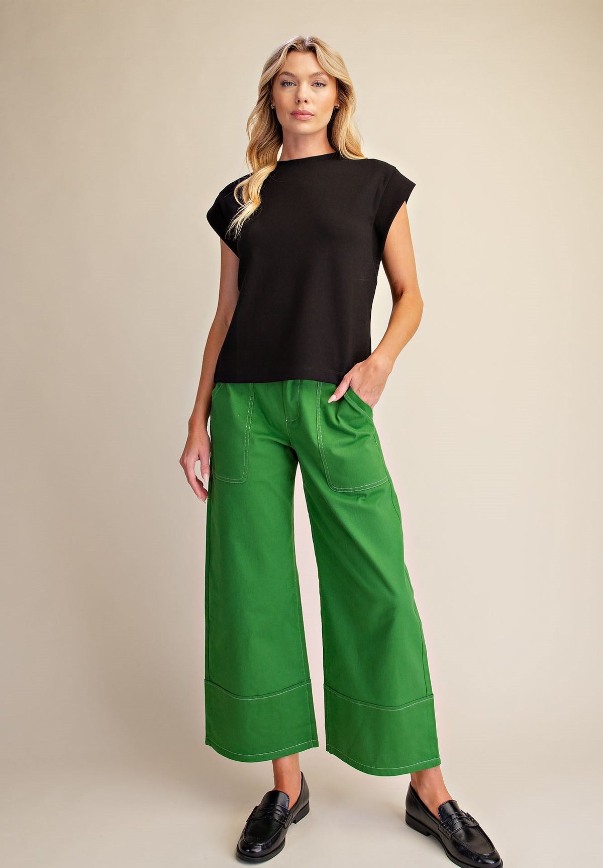 Round Neck Drop Shoulder Top