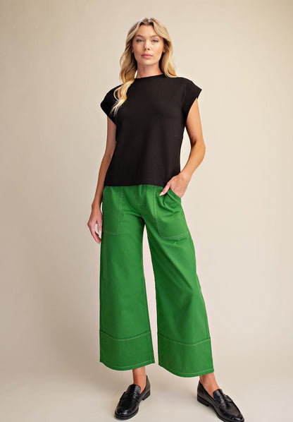 Round Neck Drop Shoulder Top