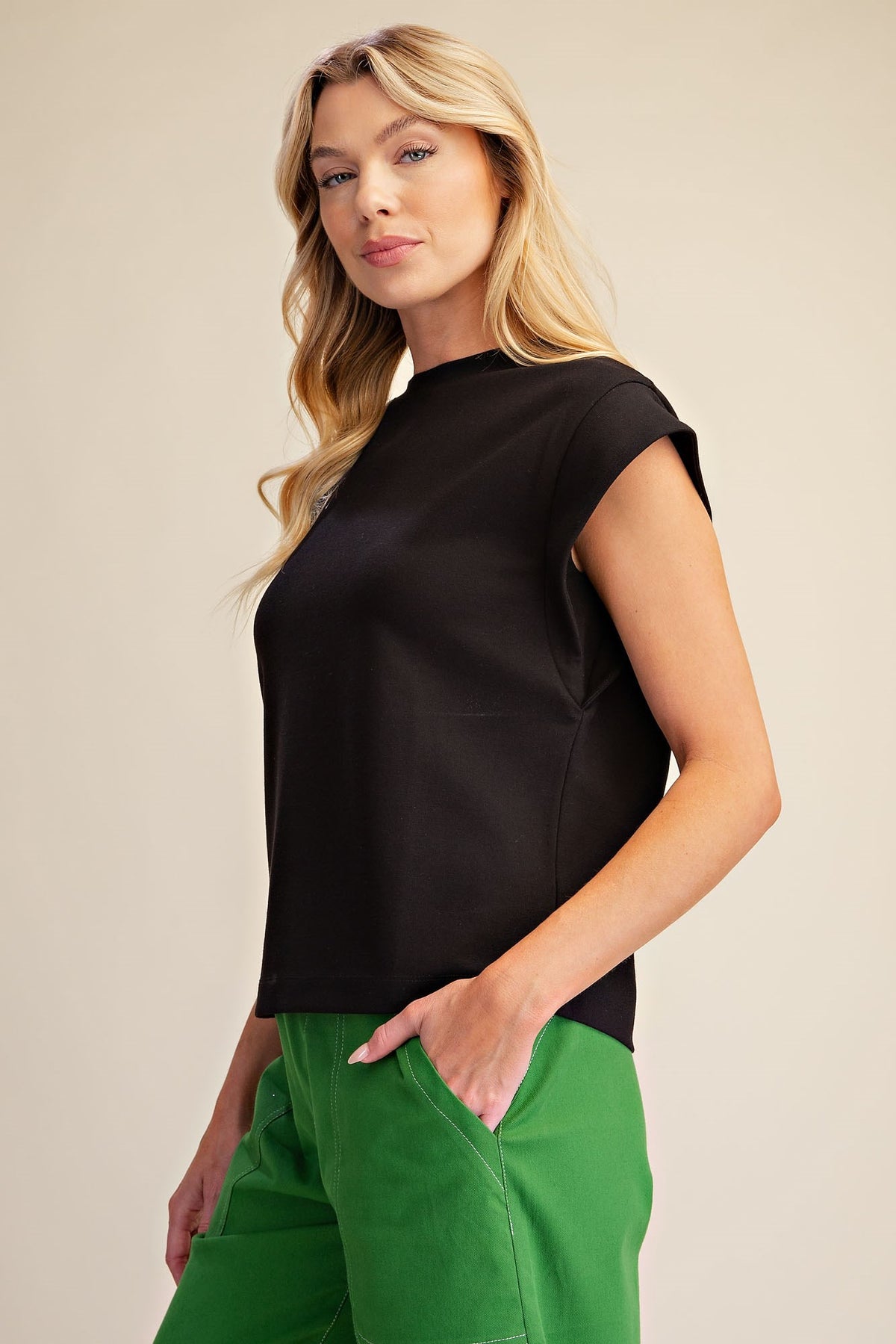 Round Neck Drop Shoulder Top