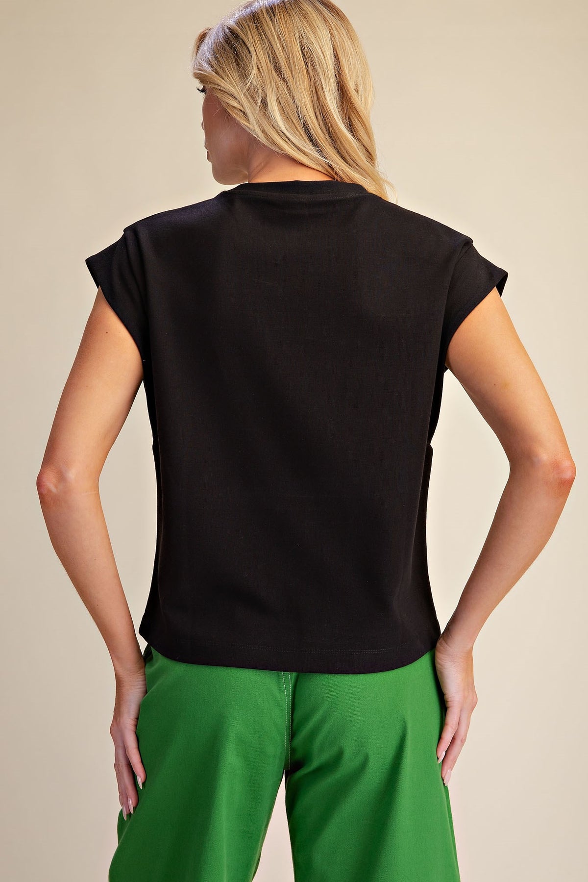 Round Neck Drop Shoulder Top