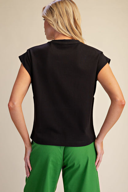 Round Neck Drop Shoulder Top