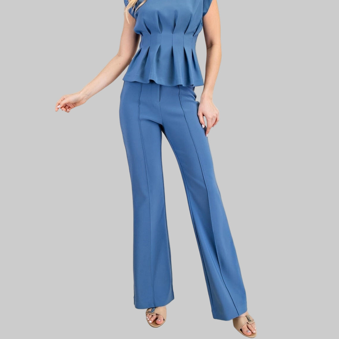 Blue High-Waisted Pants