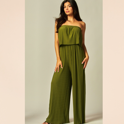 Olive Strapless Jumpsuit
