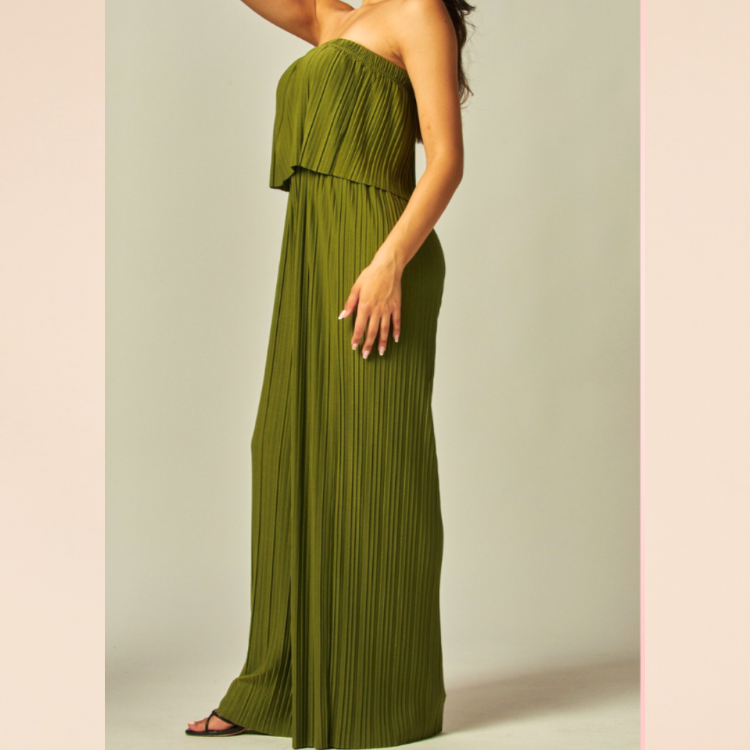 Olive Strapless Jumpsuit