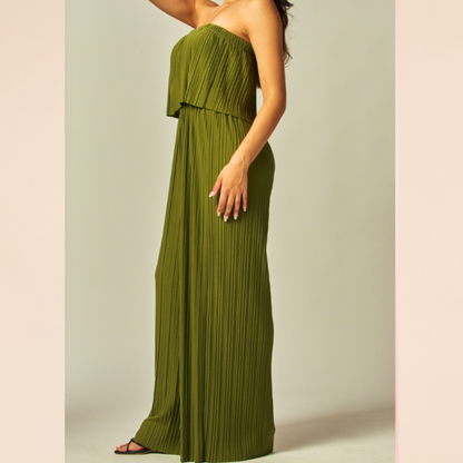 Olive Strapless Jumpsuit