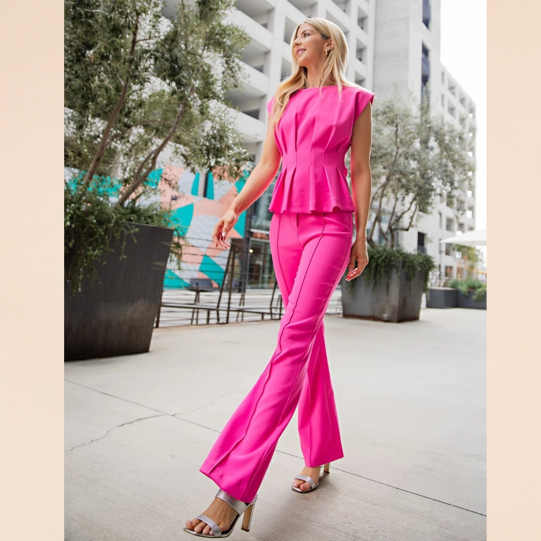 Pink High-Waisted Pants