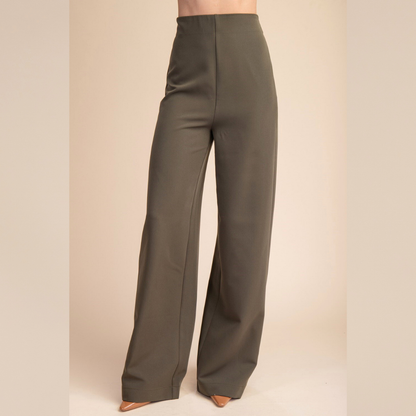 Olive High-Waist Pants
