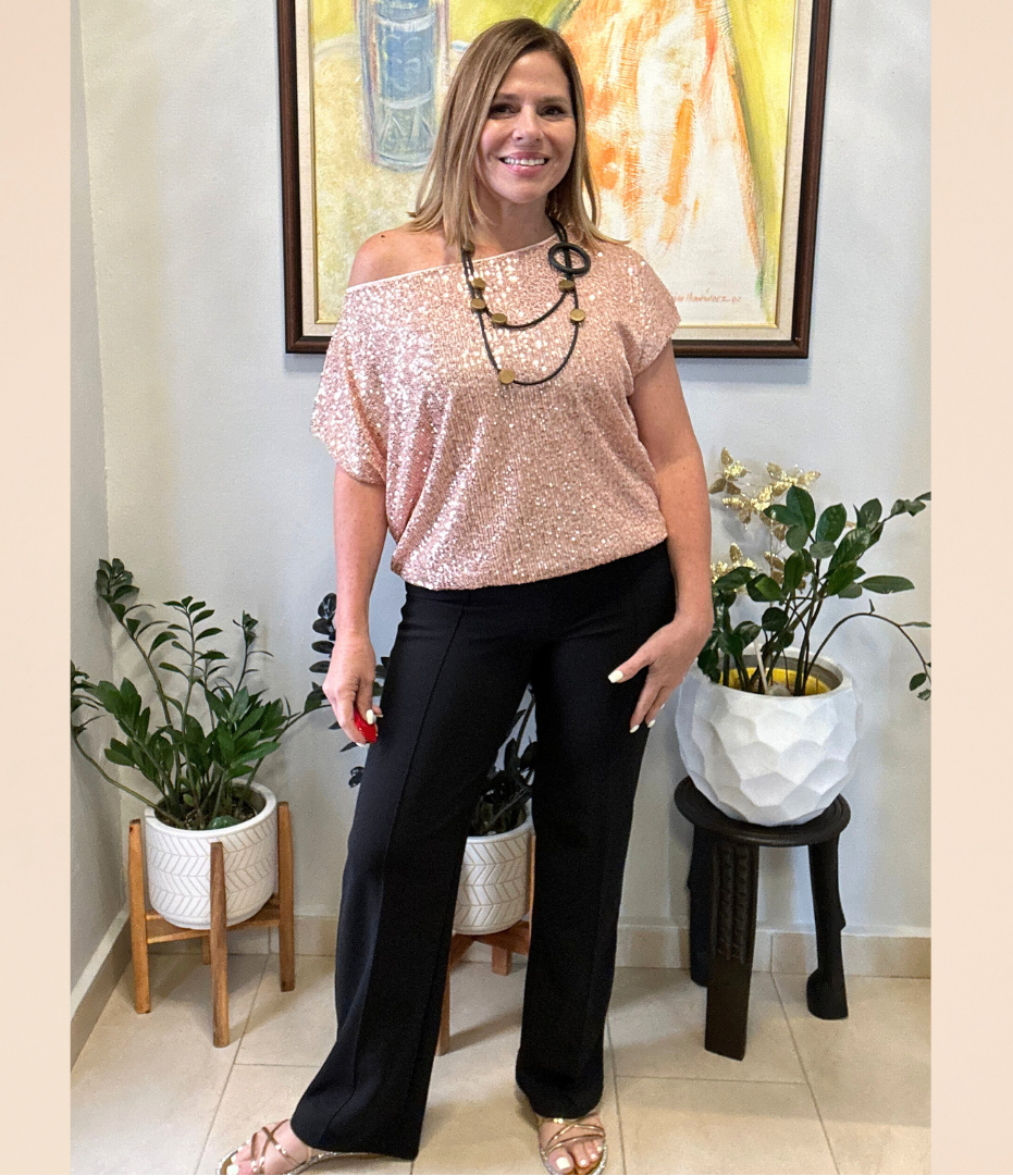 Sequin Rose Gold Top