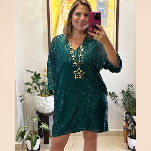 Hunter Green Sequin Dress