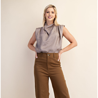 Pleats Sleeveless Top