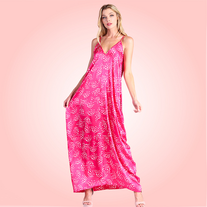 Raspberry Satin Dress