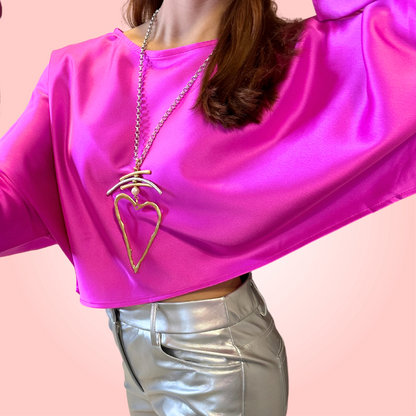 Silver Faux Leather Pants