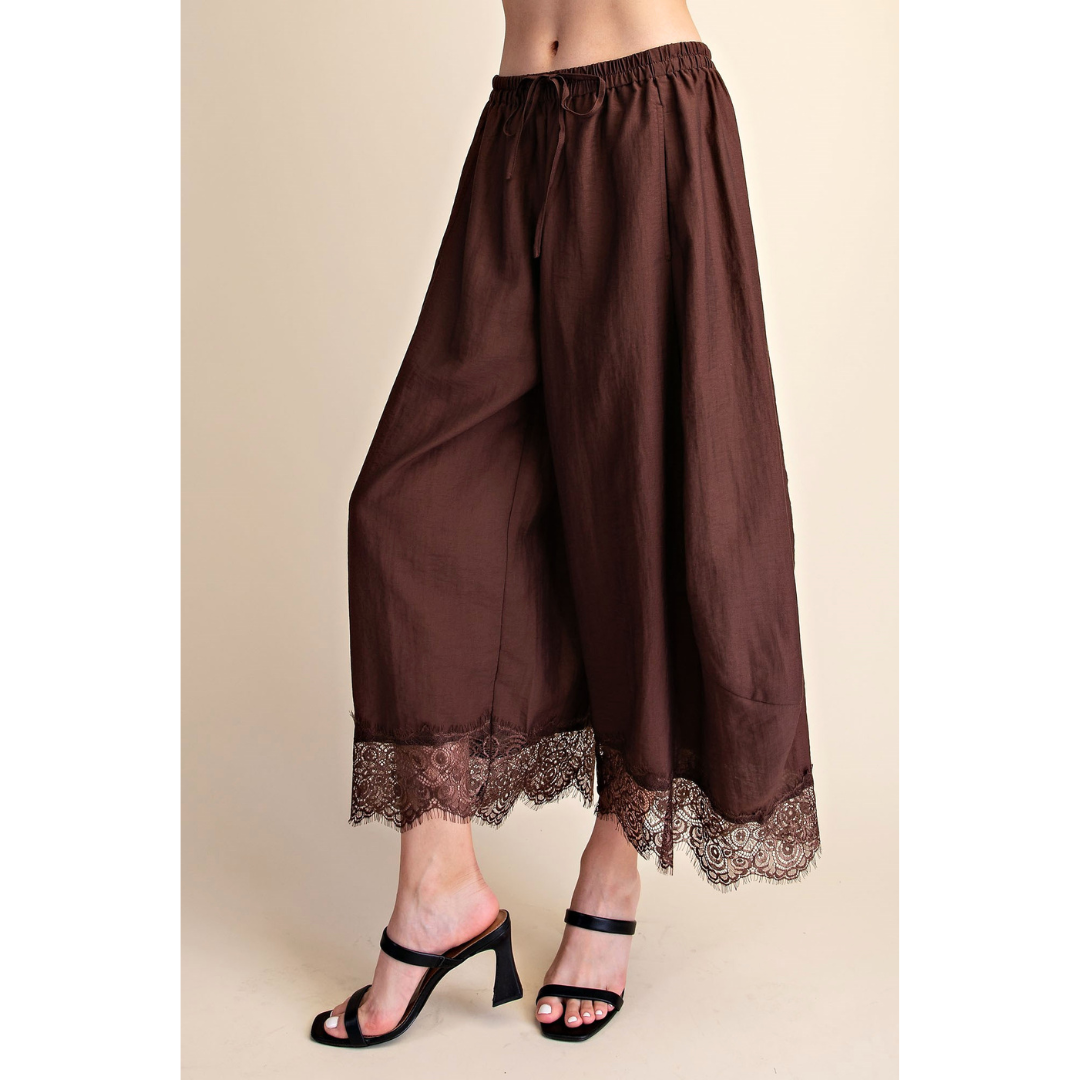 Lace Trim Balloon Pants