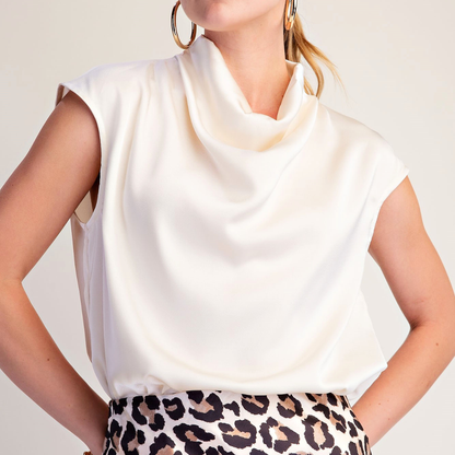 Champagne Cowl Neck Top