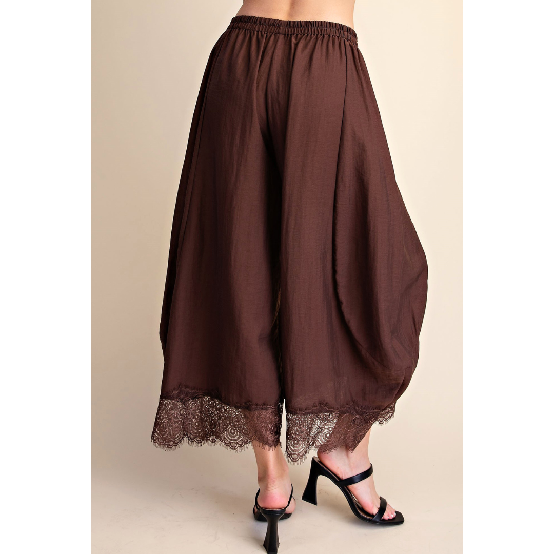 Lace Trim Balloon Pants