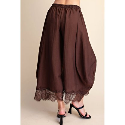 Lace Trim Balloon Pants