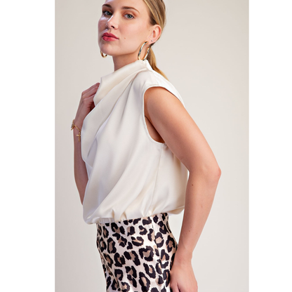 Champagne Cowl Neck Top