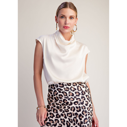 Champagne Cowl Neck Top
