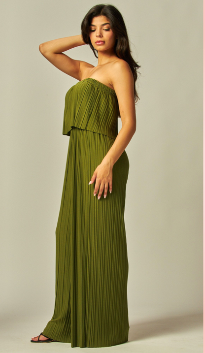 Olive Strapless Jumpsuit