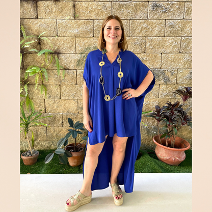 High & Low Satin Maxi Dress