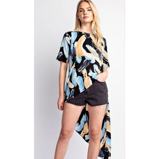 Printed Asymmetrical Top