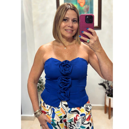 Blue Flowers Corset