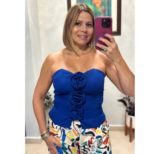 Blue Flowers Corset