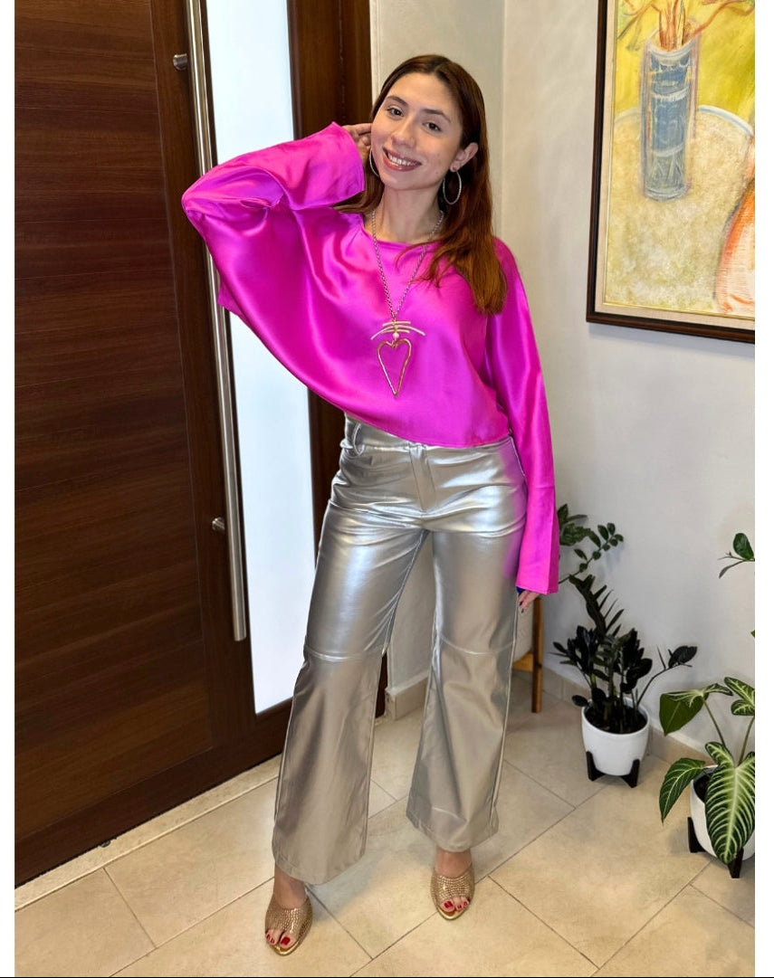 Metallic Magenta Top