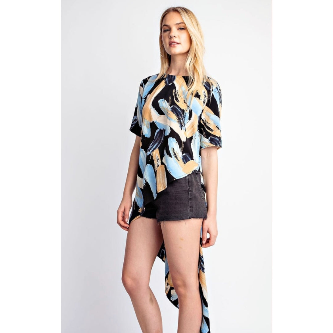 Printed Asymmetrical Top