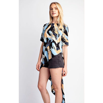 Printed Asymmetrical Top