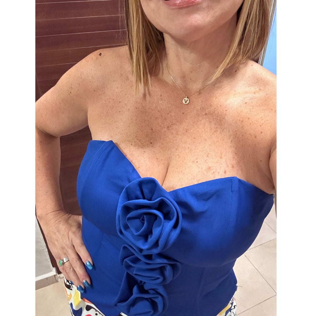 Blue Flowers Corset