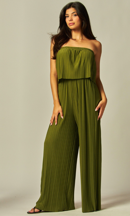 Olive Strapless Jumpsuit