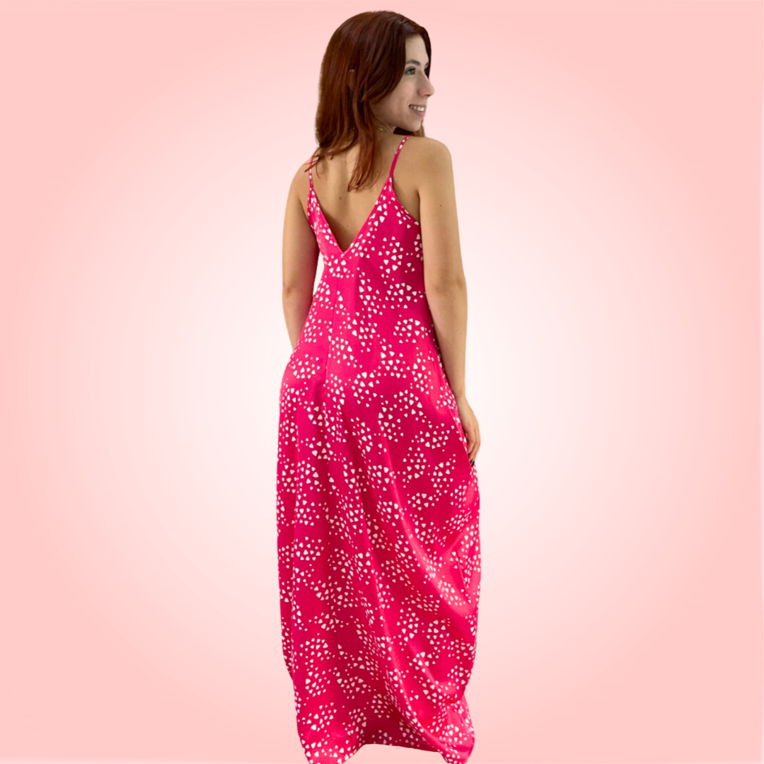 Raspberry Satin Dress