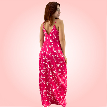 Raspberry Satin Dress