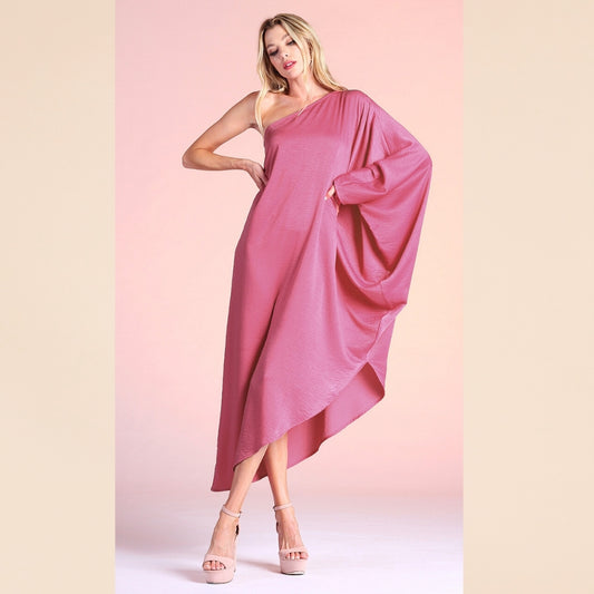 Mulberry Satin Maxi Dress