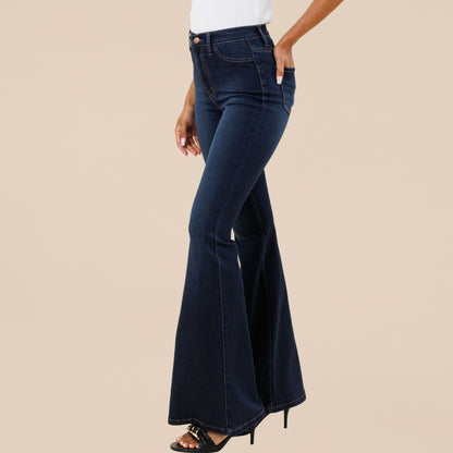 High Waisted Flare Jeans - Dark Stone