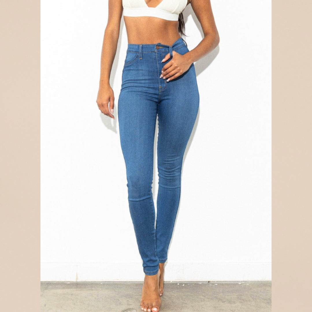 Medium Stone Skinny Jeans